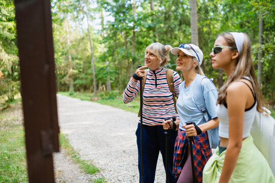 Women on a hiking trip