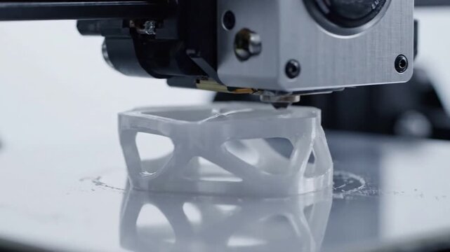 Impossible Geometry Focus on the intricate, non-Euclidean shape as it gradually takes form.