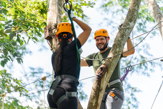 Teamwork in an adventure course