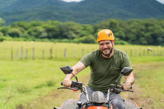 Man riding an ATV on an adventure trail