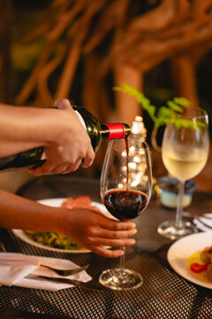 Wine being served at an elegant dinner