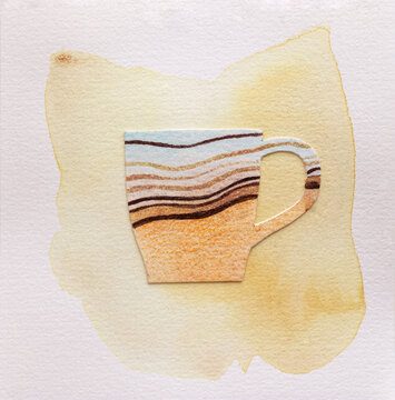Cup with decorative lines