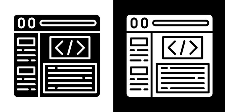 Coding  Icon Set White Glyph Style Collection