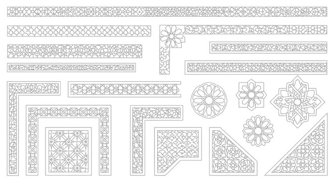 Collection of Intricate Islamic Geometric Patterns and Ornaments for Decorative Design
