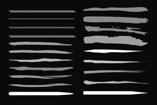 Dynamic sketch water wave icons, artistic brush texture symbols, functional interface design elements. Underline stroke marker felt pen scribbles doodle line collection.
