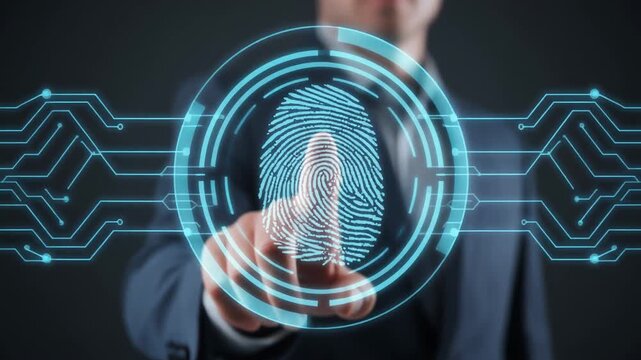 Fingerprint scanning technology for secure identification and authentication.