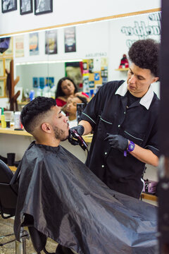 Barbershop with clients