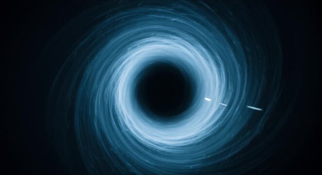 Bottom positioned circular polar vortex with icy blue swirling current for world meteorological day and arctic weather phenomena visualization