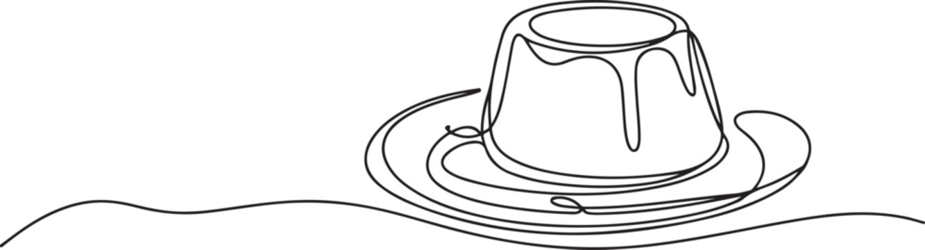 Continuous single line sketch drawing of panna cotta pudding jelly italian. one line art icon drawing vector