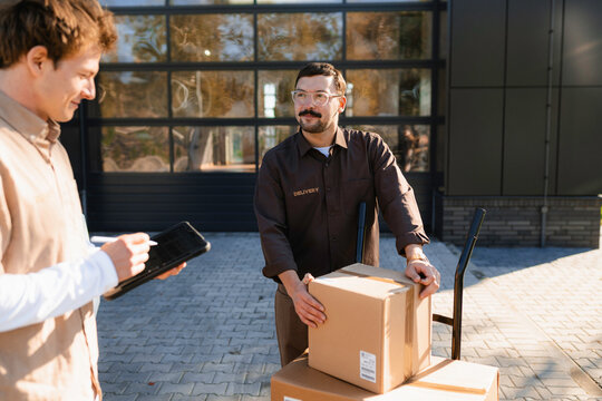 Men work in delivery