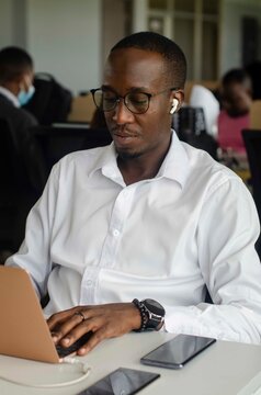 A businessman on laptop