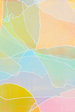 Multicolored Pastel Doodles on Paper