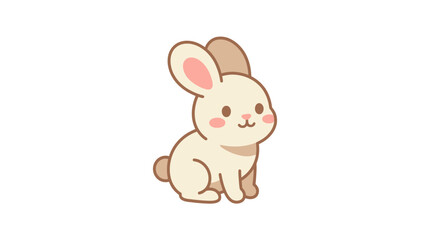 Fototapeta premium Bunny d flat vector isolated white background