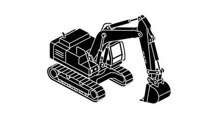 Heavy-duty excavator machine for construction and earthmoving projects.