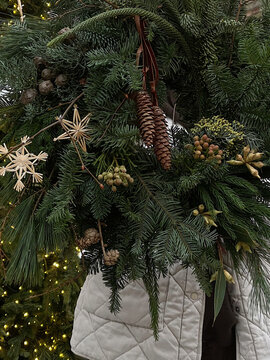 Christmas wreath with pine and cones