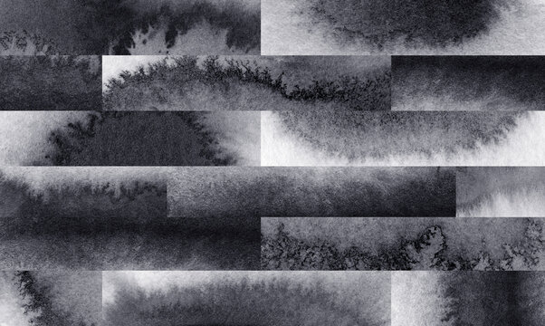 Macro Stacked Ink Stain Composition