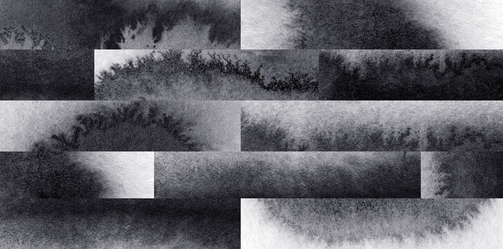 Wide Format Macro Stacked Ink Stain Composition