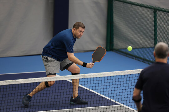 Pickleball backhand at the kitchen line