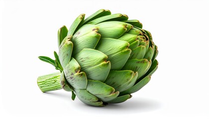 Obraz premium Fresh Green Artichoke Isolated on White Background.