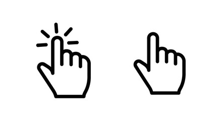 Cursor Clicking Icon and Hand Pointer Icon Set: Digital Interaction and User Interface Elements