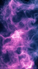 Obraz premium Abstract swirling purple smoke wisps artfully dancing on a stark black background.