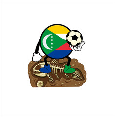 Fototapeta premium Print Comoros football country character design for sports identity.