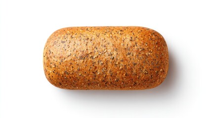 Freshly Baked Whole Grain Bread Loaf on White Background Perfect for Healthy Meals, Breakfast, and Artisan Bakery Display, Nutrition, and Cooking Concepts