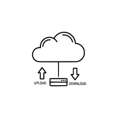 Obraz premium cloud storage sync data vector
