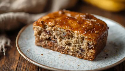A slice of delicious homemade cake on a plate
