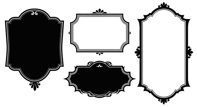 Set of Ornate Vintage Decorative Frames and Borders for Design Projects