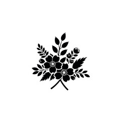 Obraz premium Black and white floral bouquet illustration 2.