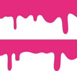 A set of melting and dripping pink strawberry on transparent background. pink fluid background. bakery background. 