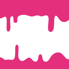 Obraz premium Melting and splashing pink liquid isolated on transparent background with copy space. Bakery background. Banner seamless pattern.