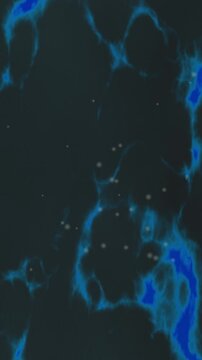 Luminous electric blue patterns flowing across a dark abstract background with sparkling light particles