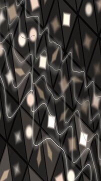 Abstract dynamic glowing lines and shapes flowing and pulsating on a dark patterned background