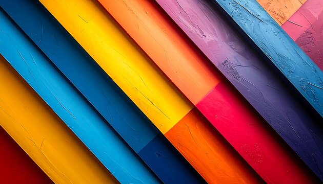 Abstract diagonal Vibrant, colorful, textured cylinders creating an eye-catching geometric composition with varied shades