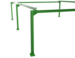 Vibrant Green Structural Steel I-Beam Framework for Industrial Construction and Engineering Design Projects - Robust Metal Support System with Transparent Background PNG for Building Materials and