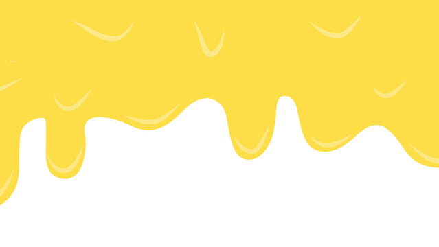 Melted cheese. Honey flowing. Dripping yellow liquid waves. Lemon juice splash