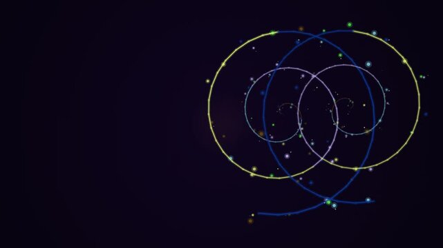 Interconnected Celestial Orbits Form a Geometric Starry Network in Deep Space.
