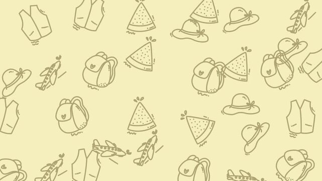 Video Frame of Beach Accessories on Sand and Surf.