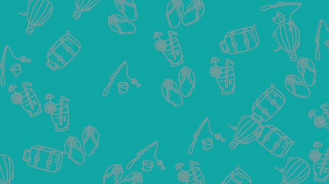 Dynamic Teal Abstract Video Scene with Icons.