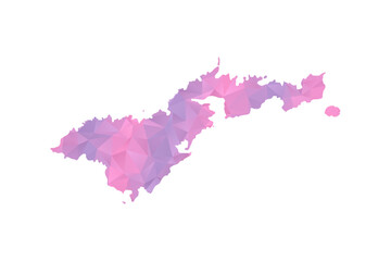 American Samoa Map - Polygon Style Vector Illustration in Pink and Purple Gradient, Low Poly Geometric Design, Isolated on White Background for Infographics and Education. © Whatever