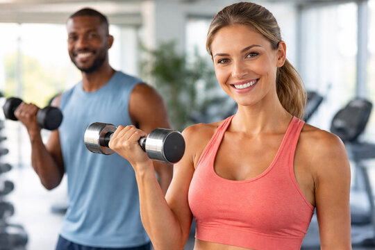 woman lifting weights