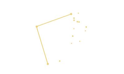 Obraz premium かみのけ座の星座線のイラスト（ゴールド色）