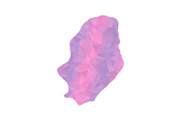 Fototapeta premium Niue Map - Polygon Style Vector Illustration in Pink and Purple Gradient, Low Poly Geometric Design, Isolated on White Background for Infographics and Education.