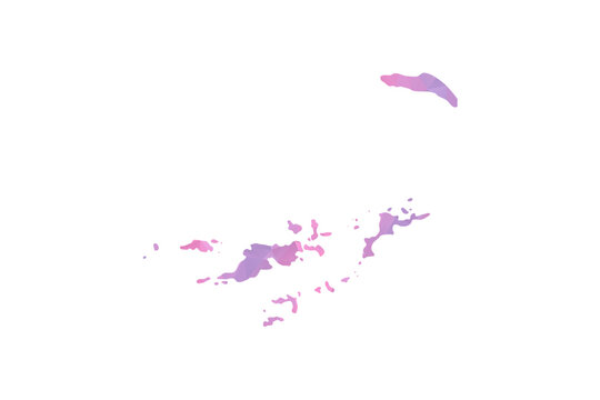 British Virgin Islands Map - Polygon Style Vector Illustration in Pink and Purple Gradient, Low Poly Geometric Design, Isolated on White Background for Infographics and Education.