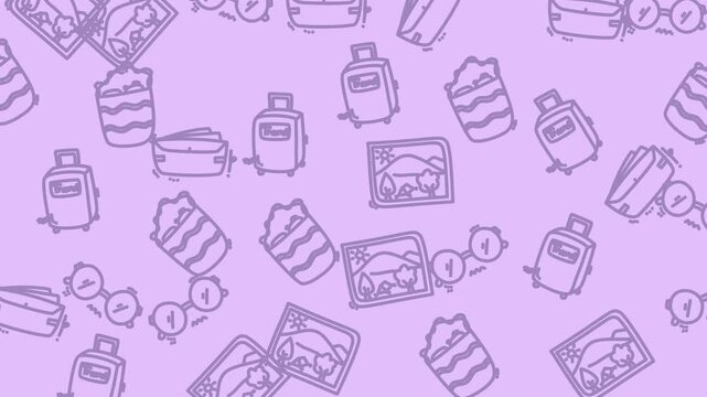 Dynamic looping pattern of snacks and beverages in video frames.