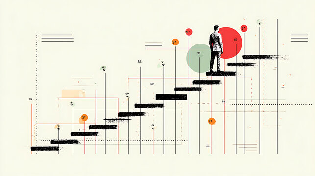 A chart with marked progress indicating a project's success
