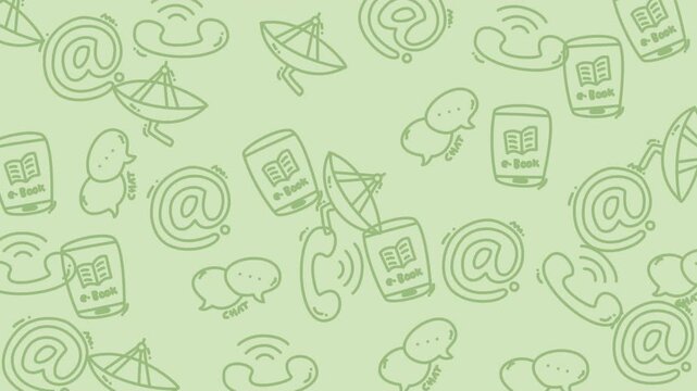 Dynamic video of connected icons and messages showcasing digital communication.