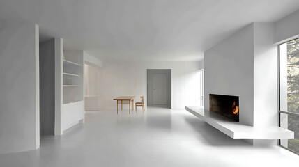 Fototapeta premium A house interior transformed into a minimalist design (3)